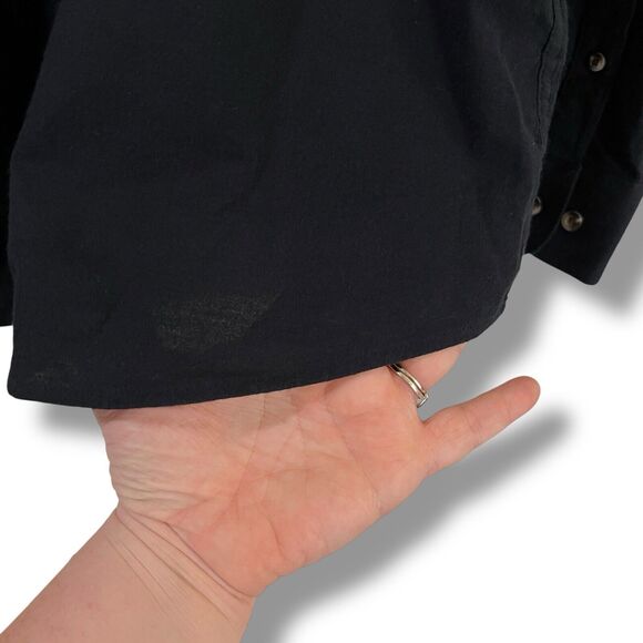 NWT Travis Mathew Mens Sz S Cloud Flannel Button Up Long Sleeve Shirt Black $140 - Picture 9 of 11